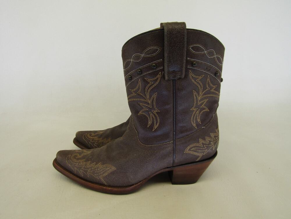 Corral Womens Size 8.5 M Brown Leather Studded Ankle Cowboy Western Boots